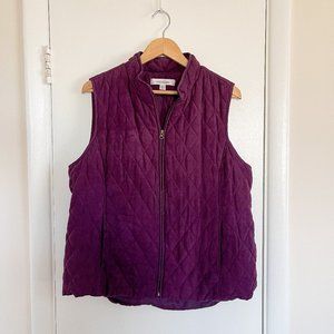 Croft & Barrow Velvet Feel Quilted Vest
